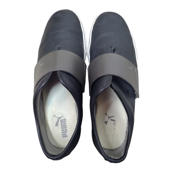 Puma Men's EL Rey Cross Perf Leather Black Slip-On Sneakers Size 11 - Picture 4 of 12